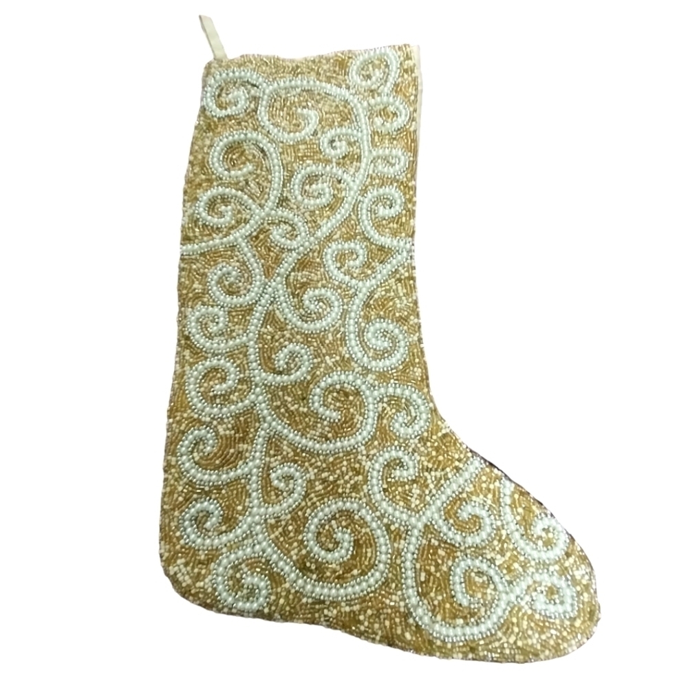 🔵BOGO FREE🔵  Max Studio Home Beaded Christmas Holiday Stocking